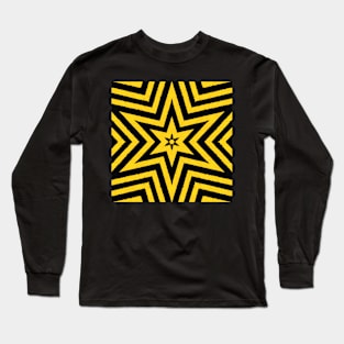 HIGHLY Visible Yellow and Black Line Kaleidoscope pattern (Seamless) 8 Long Sleeve T-Shirt